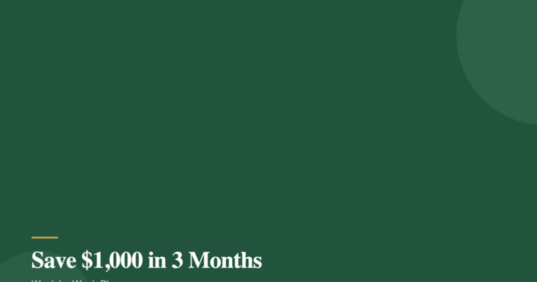 Save 1000 3months